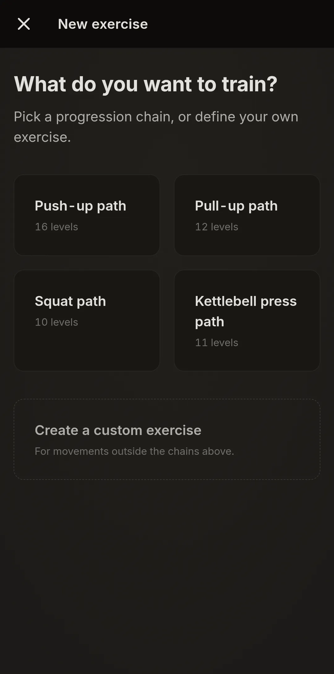 Chain picker for choosing a progression path
